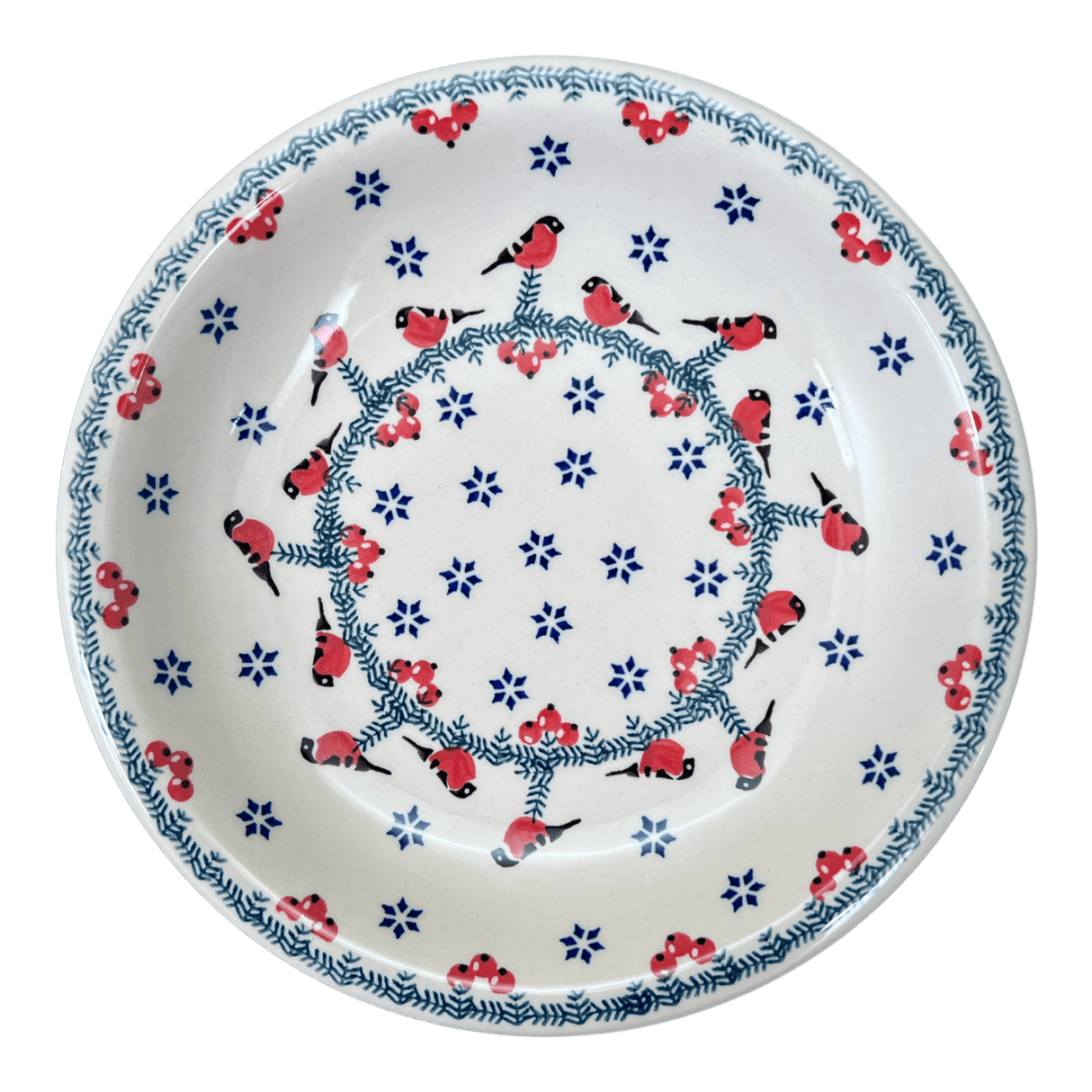 Bowl, Round, Pasta, 9.25" Bowl in "Red Bird" by Manufaktura | T159T-GILE