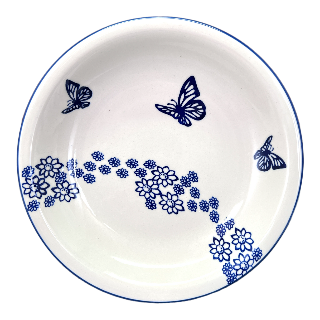 Bowl, Round, Pasta, 9.25" Bowl in "Butterfly Garden" by Manufaktura | T159T-MOT1