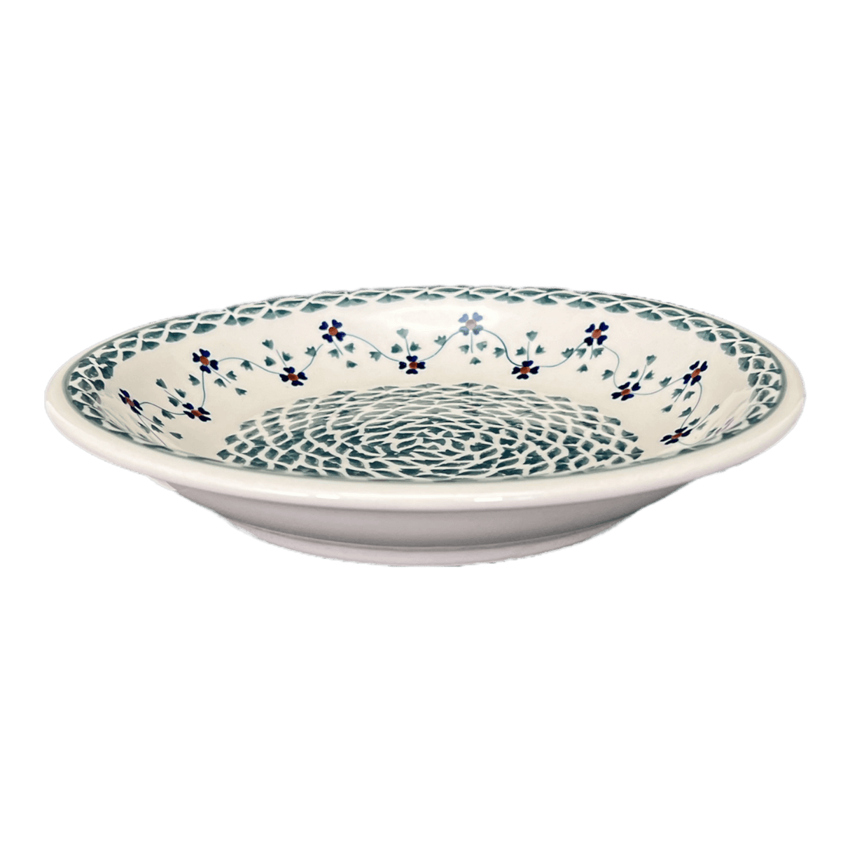 Bowl, Round, Pasta, 9.25" Bowl in "Woven Pansies" by Manufaktura | T159T-RV