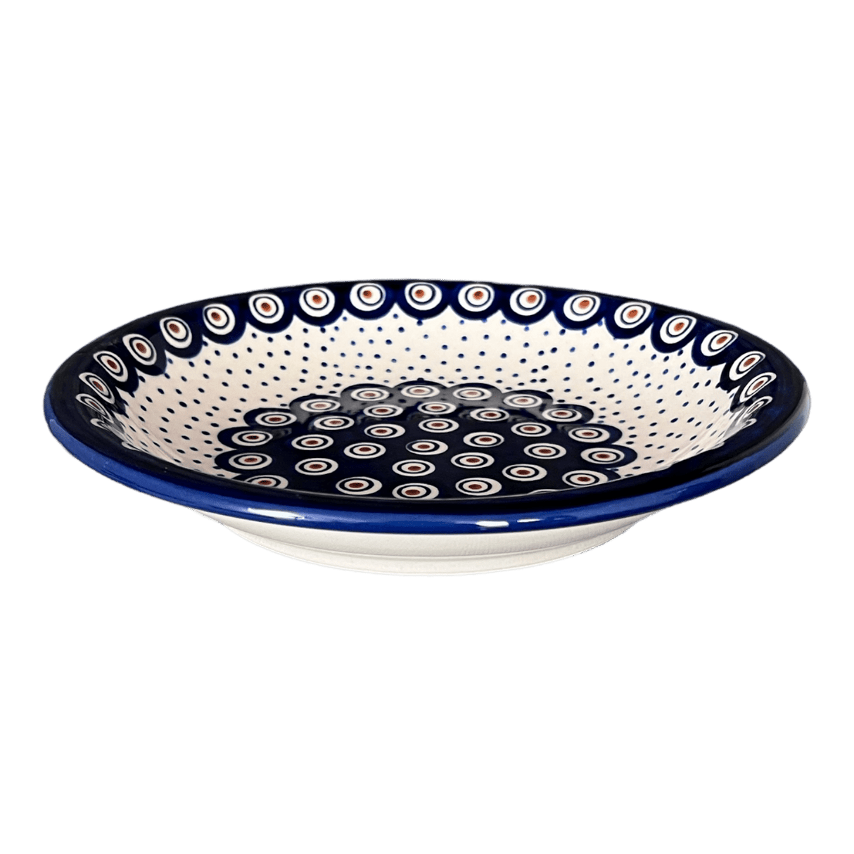 Bowl, Round, Pasta, 9.25" Bowl in "Peacock Dot" by Manufaktura | T159U-54K