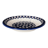 A picture of a Polish Pottery 9.25" Pasta Bowl (Peacock Dot) | T159U-54K as shown at PolishPotteryOutlet.com/products/9-25-pasta-bowl-peacock-dot-t159u-54k