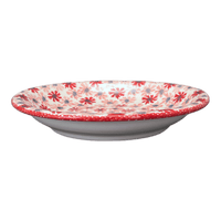 A picture of a Polish Pottery 9.25" Pasta Bowl (Scarlet Daisy) | T159U-AS73 as shown at PolishPotteryOutlet.com/products/9-25-pasta-bowl-scarlet-daisy-t159u-as73