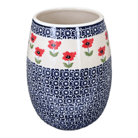 A picture of a Polish Pottery 8" Vase (Poppy Garden) | W020T-EJ01 as shown at PolishPotteryOutlet.com/products/8-vase-poppy-garden-w020t-ej01