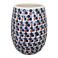 A picture of a Polish Pottery 8" Vase (Fall Confetti) | W020U-BM01 as shown at PolishPotteryOutlet.com/products/8-vase-fall-confetti-w020u-bm01