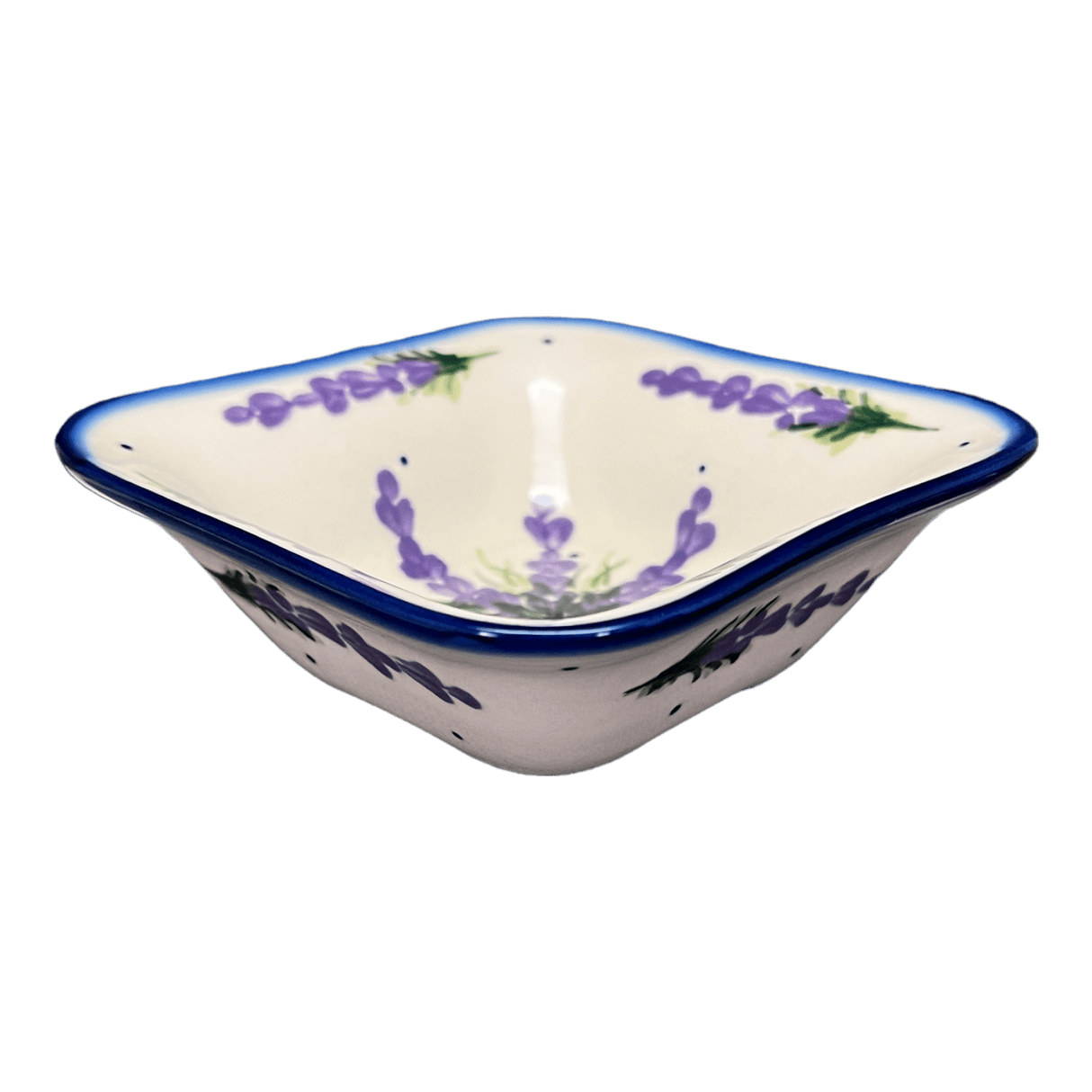 Bowl, Square, 5.25" Small, WR (WR12G) in "Lavender Fields" by W.R. Ceramika | WR12G-BW4