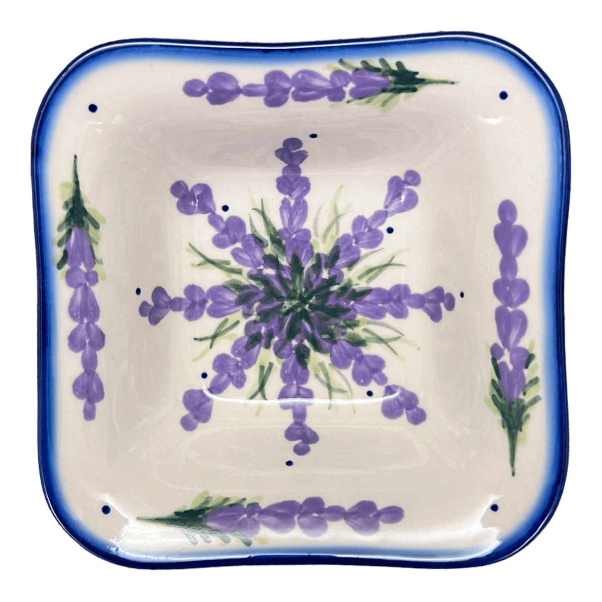 Bowl, Square, 5.25" Small, WR (WR12G) in "Lavender Fields" by W.R. Ceramika | WR12G-BW4