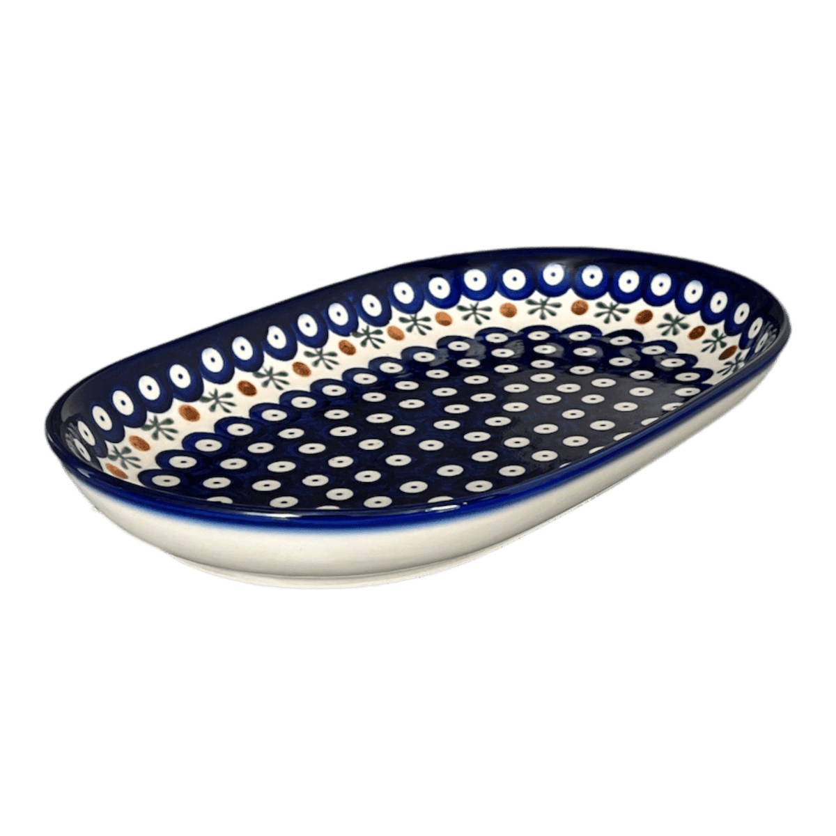 Plate, Roaster, Oval, 7" x 11", WR (WR13B) in "Mosquito" by W.R. Ceramika | WR13B-SM3
