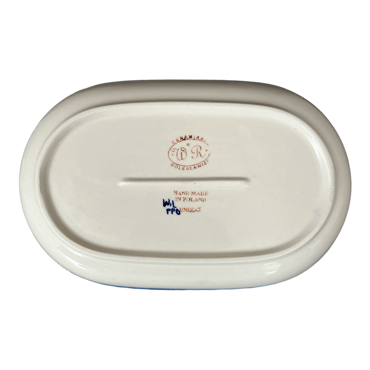 Plate, Roaster, Oval, 7" x 11", WR (WR13B) in "Mosquito" by W.R. Ceramika | WR13B-SM3