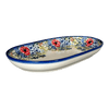 Polish Pottery 7" x 11" Oval Roaster (Wildflower Bouquet) | WR13B-WR71 at PolishPotteryOutlet.com