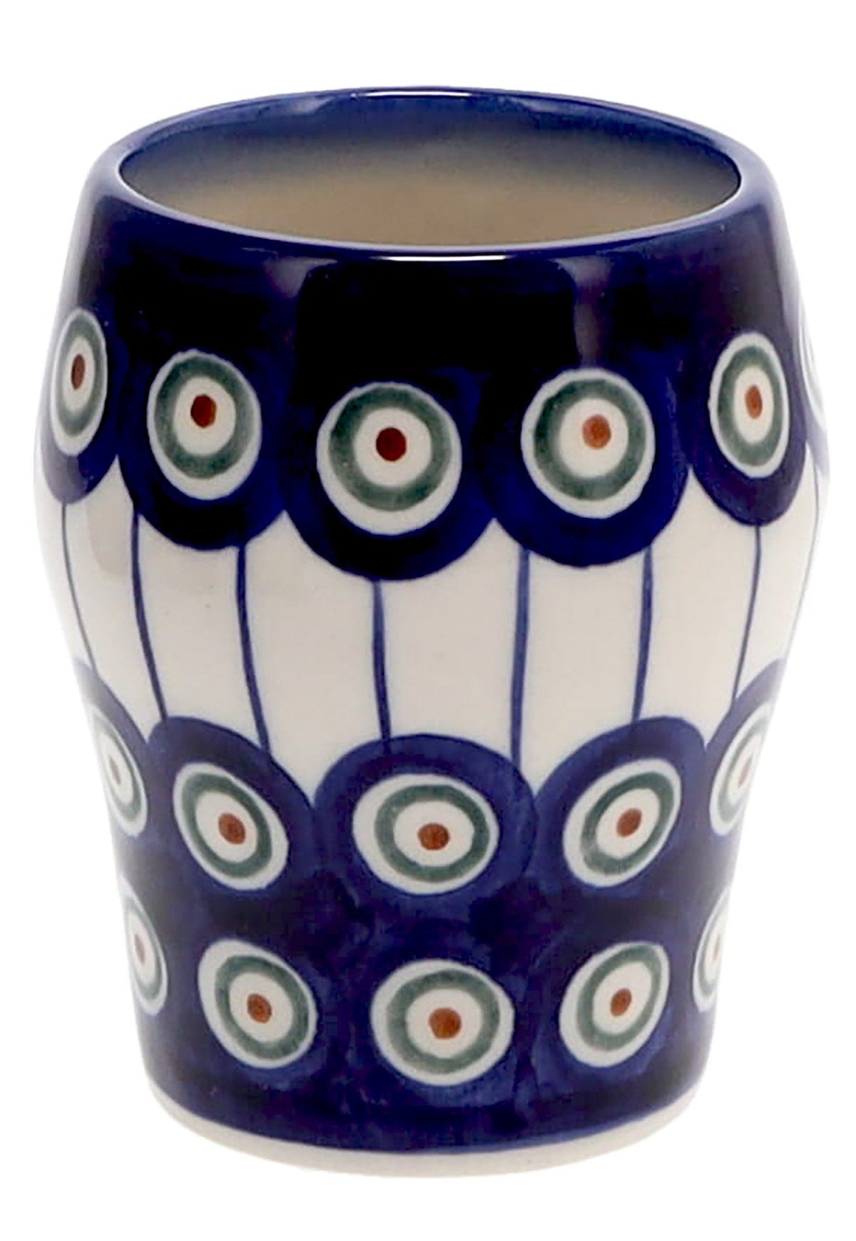 Wine Cup, 6 oz, WR (WR14K) in "Peacock in Line" by W.R. Ceramika | WR14K-SM1
