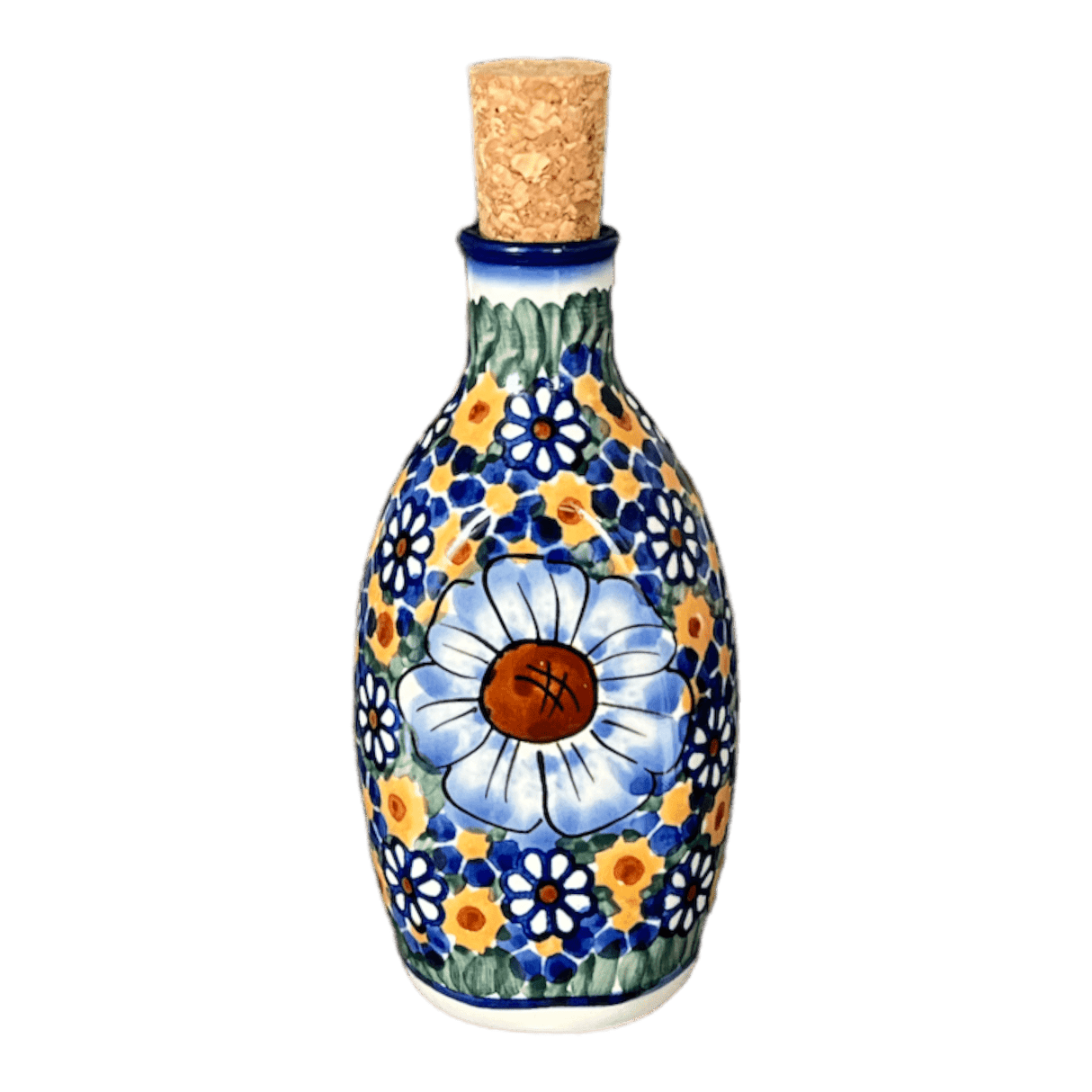 Bottle, with Cork, Small, 6.5 oz, WR (WR2F) in "Chamomile" by W.R. Ceramika | WR2F-RC4