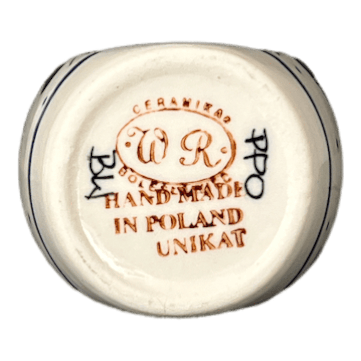 Bottle, with Cork, Small, 6.5 oz, WR (WR2F) in "Strawberries & Blossoms" by W.R. Ceramika | WR2F-WR2