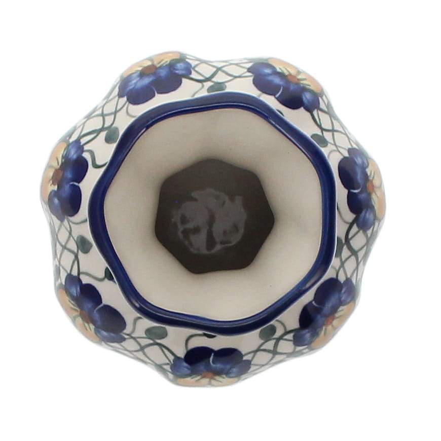 Vase, Scalloped, 6", WR (WR30Z) in "Pansy Wreath" by W.R. Ceramika | WR30Z-EZ2