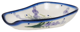 Polish Pottery WR 3.5" x 5" Spoon Rest (Lavender Fields) | WR55D-BW4 Additional Image at PolishPotteryOutlet.com