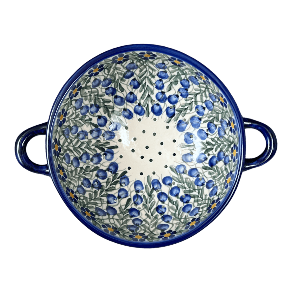Bowl, Round, Colander/Berry, 7.75", WR (WR62A) in "Modern Blue Cascade" by W.R. Ceramika | WR62A-GP1