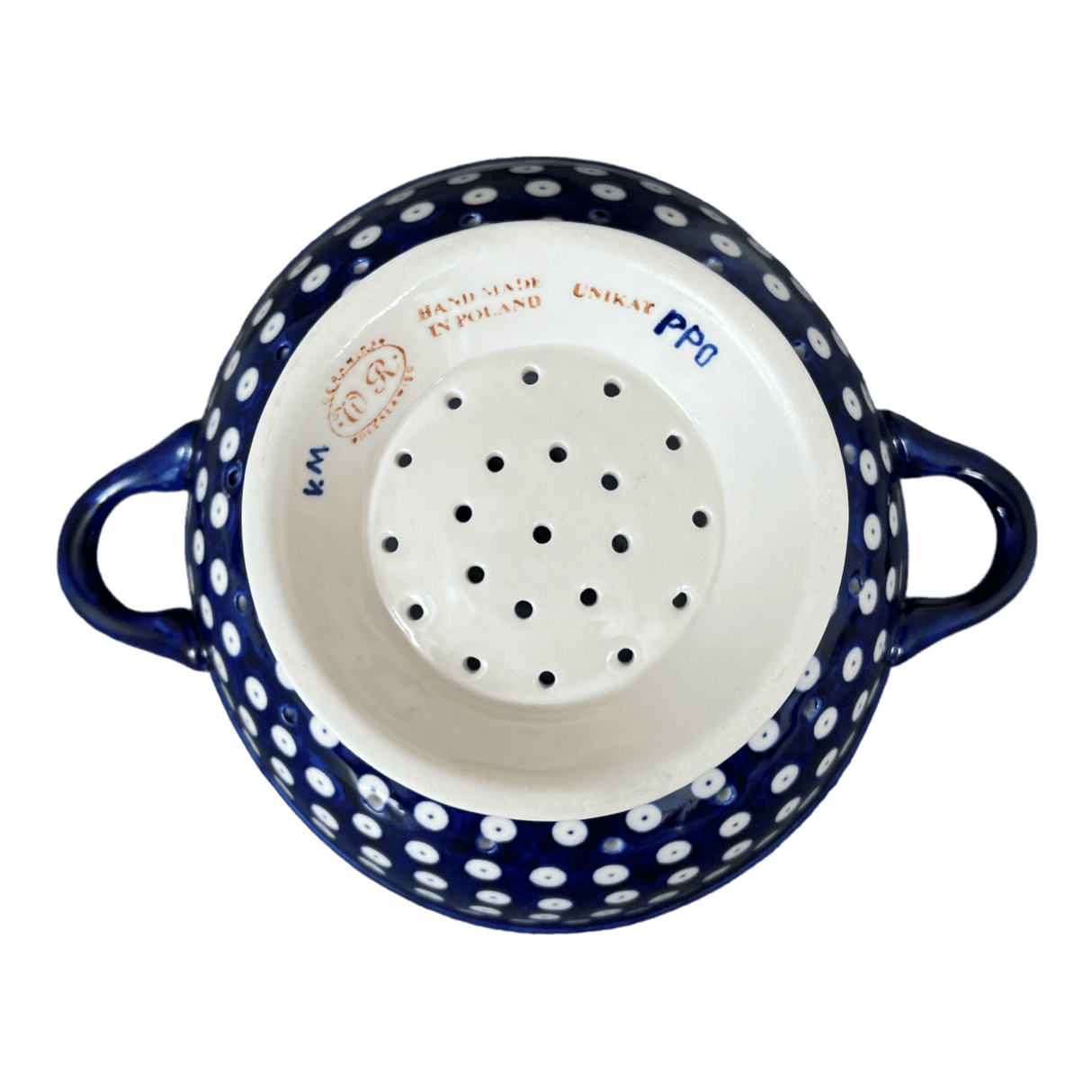 Bowl, Round, Colander/Berry, 7.75", WR (WR62A) in "Dot to Dot" by W.R. Ceramika | WR62A-SM2