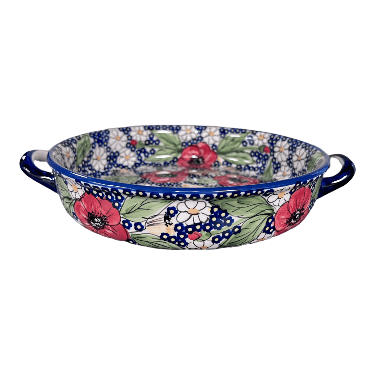 Casserole, Round, Handles, 9.25" in "Poppies & Posies" by Manufaktura | Z140S-IM02
