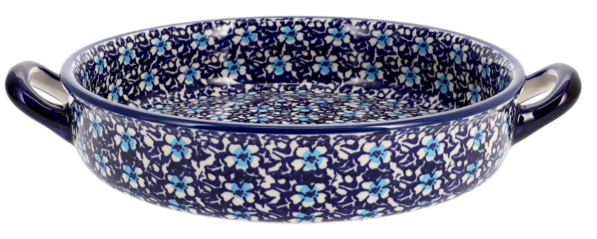Casserole, Round, Handles, 9.25" in "Blue on Blue" by Manufaktura | Z140T-J109