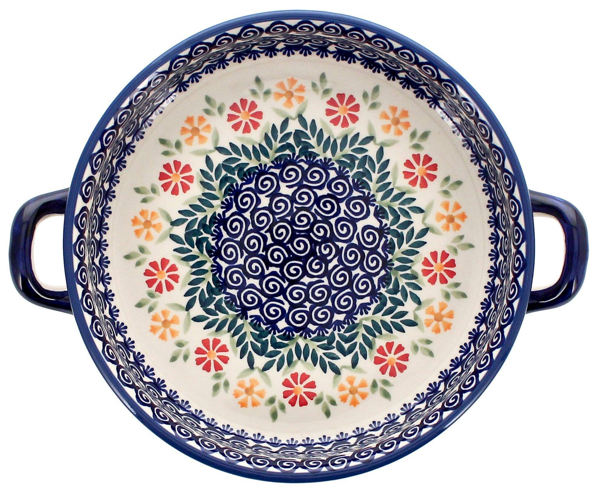 Casserole, Round, Handles, 9.25" in "Flower Power" by Manufaktura | Z140T-JS14