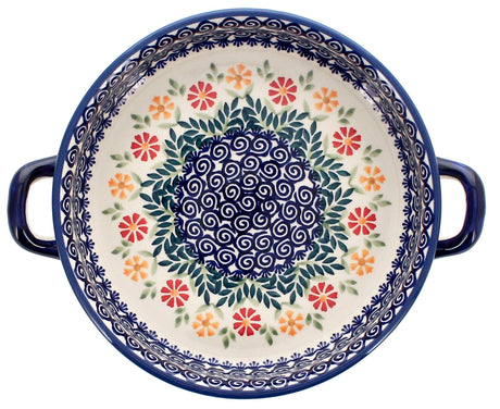 Casserole, Round, Handles, 9.25" in "Flower Power" by Manufaktura | Z140T-JS14