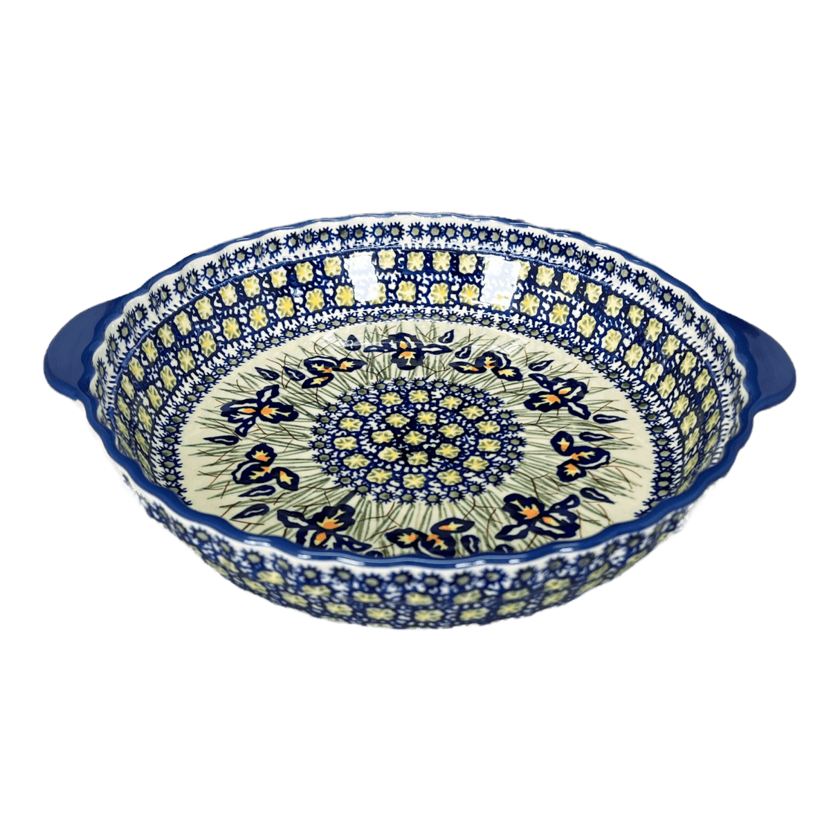 Baker, Round, Pie Plate, Handles, 9.75" in "Iris" by Manufaktura | Z148S-BAM