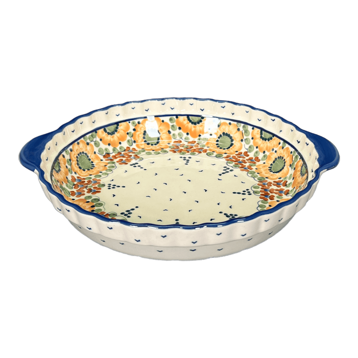 Baker, Round, Pie Plate, Handles, 9.75" in "Autumn Harvest" by Manufaktura | Z148S-LB