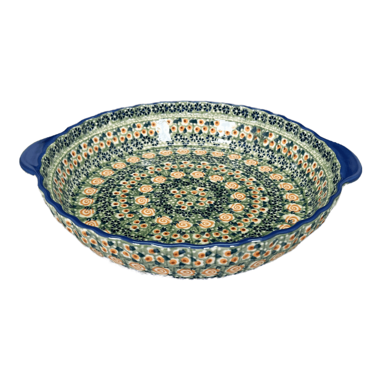 Baker, Round, Pie Plate, Handles, 9.75" in "Perennial Garden" by Manufaktura | Z148S-LM