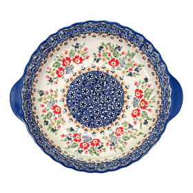Polish Pottery Pie Plate with Handles (Poppy Persuasion) | Z148S-P265 Additional Image at PolishPotteryOutlet.com