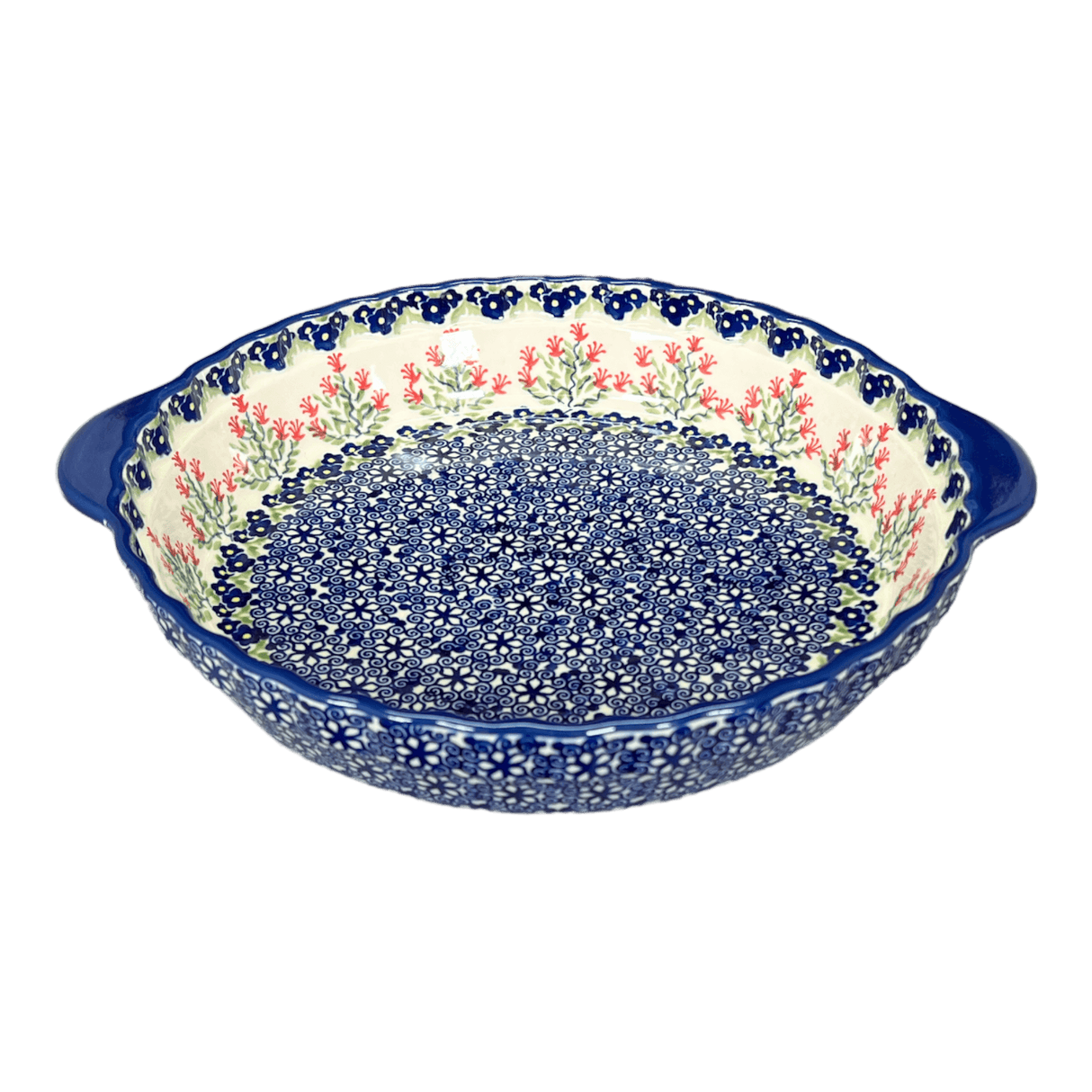 Baker, Round, Pie Plate, Handles, 9.75" in "Burning Thistle" by Manufaktura | Z148S-P270