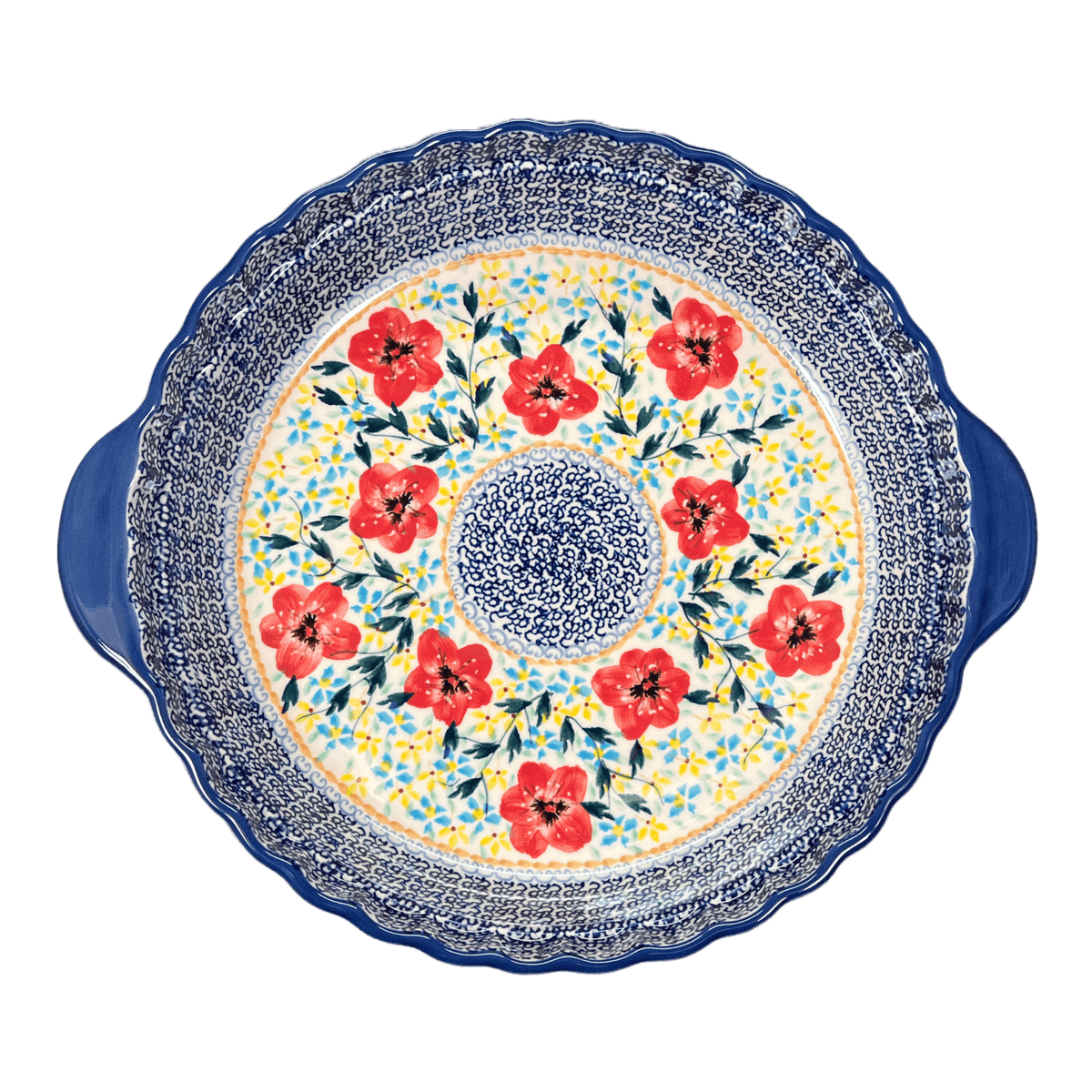 Baker, Round, Pie Baker, Handles, 9.75" in "Brilliant Wreath" by Manufaktura | Z148S-WK78