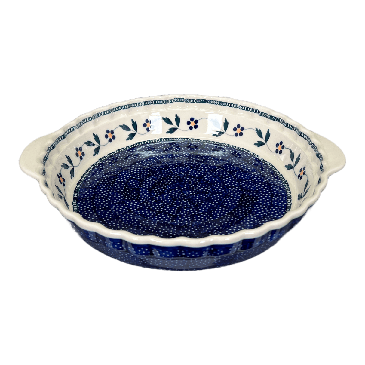 Baker, Round, Pie Plate, Handles, 9.75" in "Morning Glory" by Manufaktura | Z148T-GI