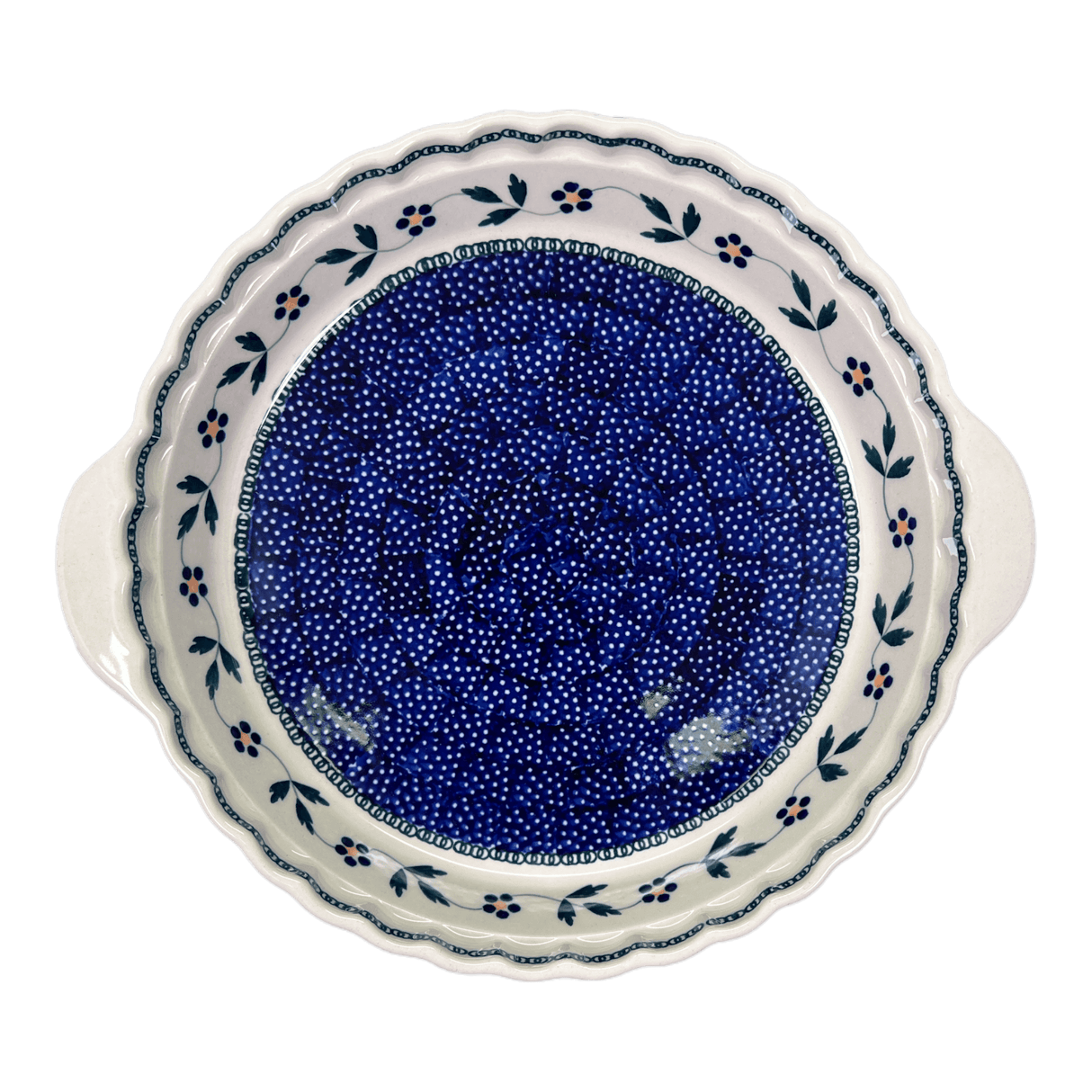 Baker, Round, Pie Plate, Handles, 9.75" in "Morning Glory" by Manufaktura | Z148T-GI