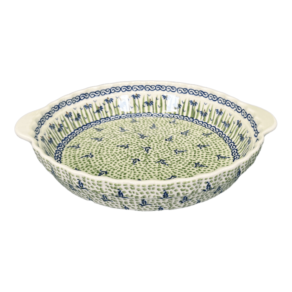 Baker, Round, Pie Plate, Handles, 9.75" in "Riverbank" by Manufaktura | Z148T-MC15