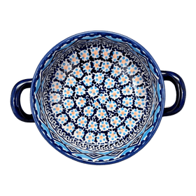 Polish Pottery Small Round Casserole (Blue Diamond) | Z153U-DHR Additional Image at PolishPotteryOutlet.com