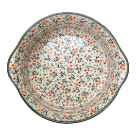 Polish Pottery 10" Deep Round Baker (Peach Blossoms) | Z155S-AS46 Additional Image at PolishPotteryOutlet.com