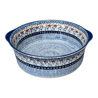 A picture of a Polish Pottery 10" Deep Round Baker (Lilac Fields) | Z155S-WK75 as shown at PolishPotteryOutlet.com/products/deep-round-baker-lilac-fields-z155s-wk75
