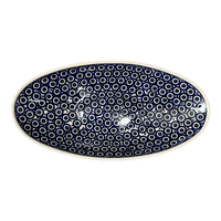 A picture of a Polish Pottery Large Oblong Serving Bowl (Eyes Wide Open) | M168T-58 as shown at PolishPotteryOutlet.com/products/large-oblong-serving-bowl-eyes-wide-open-m168t-58