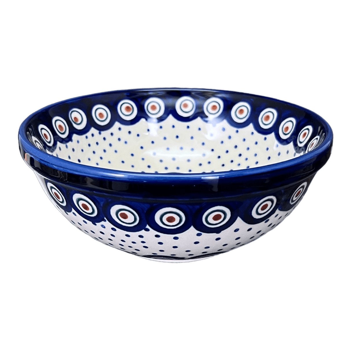 Bowl, Round, 6.75" in "Peacock Dot" by Manufaktura | M090U-54K
