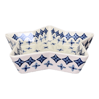 A picture of a Polish Pottery Star-Shaped Baker (Field of Diamonds) | M045T-ZP04 as shown at PolishPotteryOutlet.com/products/star-shaped-bowl-xs-os-m045t-zp04