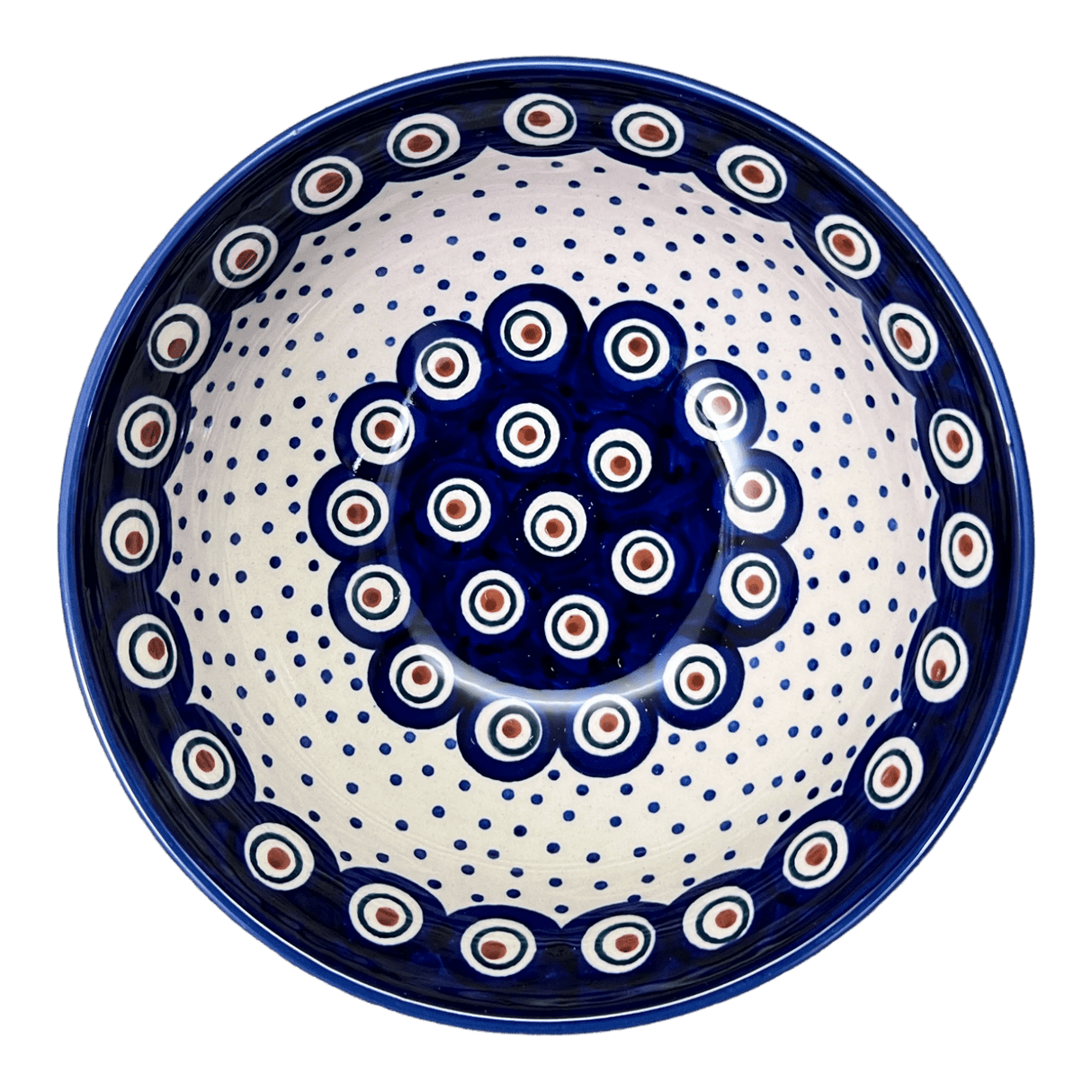Bowl, Round, 6.75" in "Peacock Dot" by Manufaktura | M090U-54K