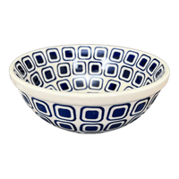 A picture of a Polish Pottery 6.75" Bowl (Navy Retro) | M090U-601A as shown at PolishPotteryOutlet.com/products/6-75-bowl-navy-retro-m090u-601a