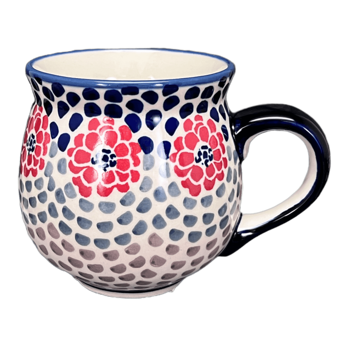 Mug, Belly Mug, 10 oz Medium in "Falling Petals" by Manufaktura | K090U-AS72
