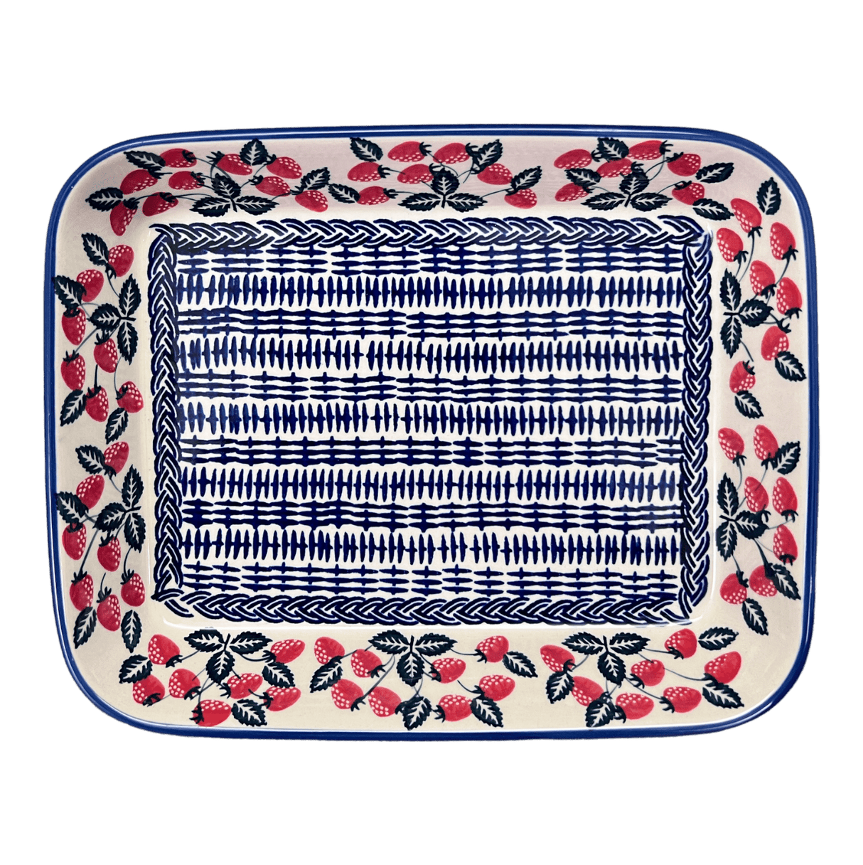 Baker, Rectangular, Shallow, 8"x10" in "Fresh Strawberries" by Manufaktura | P103U-AS70
