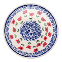 A picture of a Polish Pottery 9" Round Tray (Poppy Garden) | T115T-EJ01 as shown at PolishPotteryOutlet.com/products/9-round-tray-poppy-garden-t115t-ej01