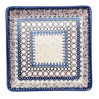 A picture of a Polish Pottery 8" Square Baker (Bubble Blast) | P151U-IZ23 as shown at PolishPotteryOutlet.com/products/8-square-baker-bubble-blast-p151u-iz23