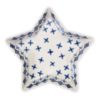 A picture of a Polish Pottery Star-Shaped Baker (Field of Diamonds) | M045T-ZP04 as shown at PolishPotteryOutlet.com/products/star-shaped-bowl-xs-os-m045t-zp04