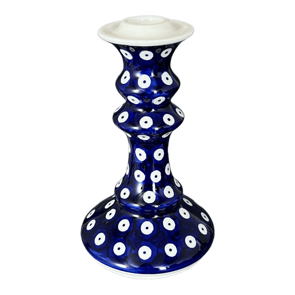 Polish Pottery Tall Candlestick Dot to Dot The Polish Pottery Outlet