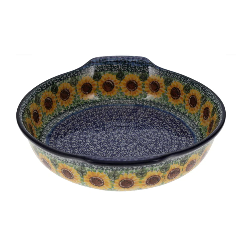 Baker, Round Handles, 10.25" in "Sunflowers" by Ceramika Artystyczna | A417-U4739