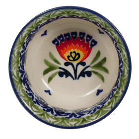 Polish Pottery 3.5" Bowl (Floral Fans) | M081S-P314 Additional Image at PolishPotteryOutlet.com