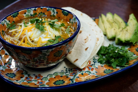 Polish Pottery soup and sandwich combinations will warm the soul.